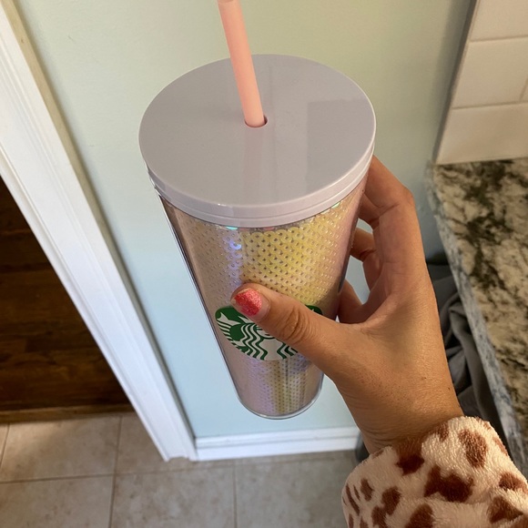 Starbucks Holiday pink iridescent sequin tumbler - Picture 2 of 3
